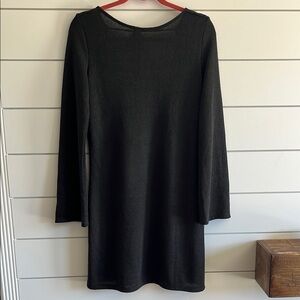 H&M Black Long Sleeve Low Back Sheath Dress NEW